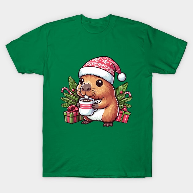 Festive capybara T-Shirt by TeaTimeTales